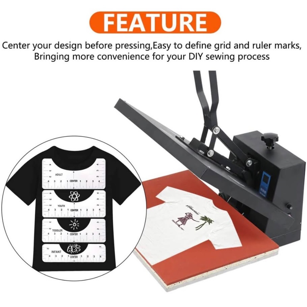 T-Shirt Alignment Ruler-4 Pack T-shirt Measurement Ruler Guide